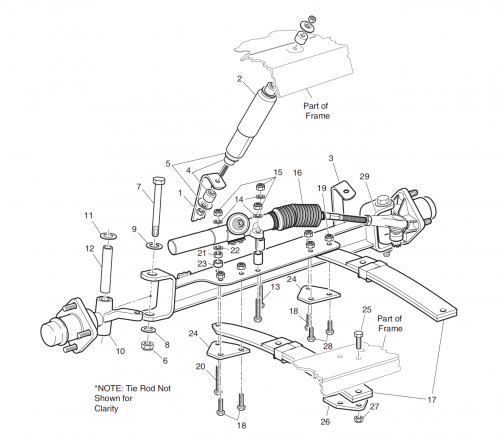 Front Suspension and Steering | EZGO Golf Cart 36 volt ezgo wiring diagram 1990 